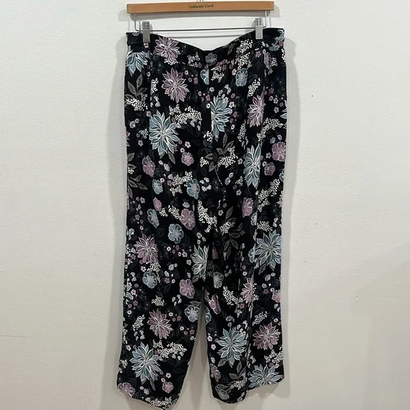 LOFT Floral Wide Leg Ankle Pull- On Pants, Size M, NWOT - Picture 9 of 15